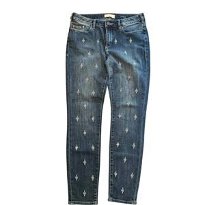 Sundance primrose jeans 29 8 sequin embroidered skinny straight coastal denim